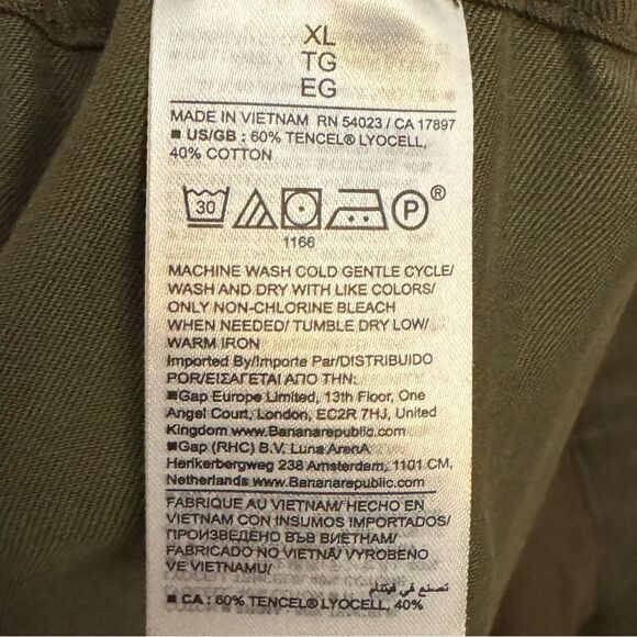 Banana Republic Size XL Olive Green High Rise Cropped All Day Slim Taper Pants - Picture 11 of 12